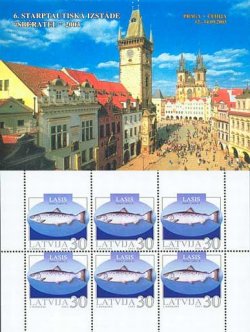 Latvia Lettland Lettonie 2003 Fishes limited edition special sheetlet in exhibition booklet MNH