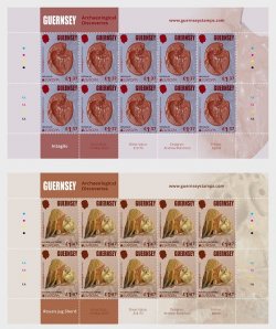 Guernsey Great Britain 2025 Europa CEPT Archeology Set of 2 sheetlets with EUROPA logo MNH