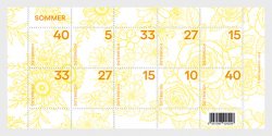 Austria Österreich L'Autriche 2025 Definitives Summer flowers Set of 10 stamps in block / Sheetlet MNH