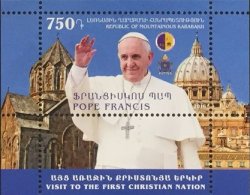 Mountain Karabakh Artsakh Armenia 2016 Pope Francis visit to the First Christian nation Block MNH