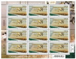 France 2025 First Airmail Connection Casablanca - Dakar 1925 Airplanes Sheetlet MNH