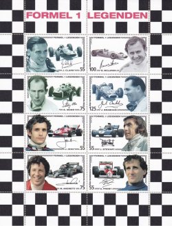 Austria Österreich L'Autriche 2006 Formula-1 Legends Set of 8 stamps in block / sheetlet MNH