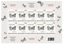 Austria Österreich L'Autriche 2025 Damon blue Polyommatus damon butterfly Sheetlet MNH
