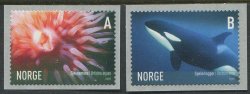 Norway 2005 Arctic ocean fauna Anemone and Killer Whale Orca Definitives Set of 2 stamps MNH