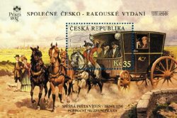 Czech Tschechien Tchèque 2008 Express post Vienna-Brno 1750 coach WIPA 2008 Prague-08 joint Austria block MNH