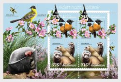 Hungary 2021 Europa CEPT Endangered National Wildlife Birds mammals Block of 2 sets MNH