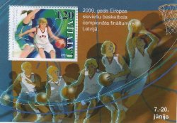 Latvia 2009 Basketball is a national sport Latvian team in the final of the European Championship Block MNH