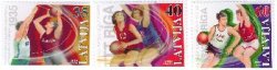 Latvia 2009 Basketball is a national sport Latvian team in the final of the European Championship Set of 3 stamps MNH