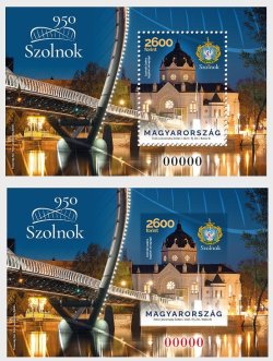 Hungary 2025 Szolnok city 950 ann Set of perforated and limited edition imperforated block's MNH
