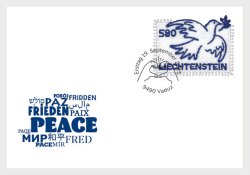Liechtenstein 2025 The dove of peace Joint issue special stamp FDC