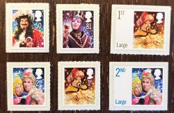 Great Britain United Kingdom 2008 Christmas Pontomime set of 6 self-adhesive stamps MNH
