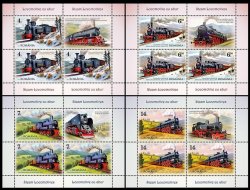 Romania 2025 Raylways history Steam Locomotives trains Set of 4 minisheets with labels MNH