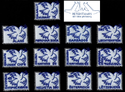 2025 Dove of Peace Joint issue Full set of 13 stamps all countries MNH
