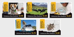New Zealand 2025 Biosecurity Protection Dog Cow Beetle landscape science ship Set of 5 Stamps MNH