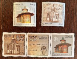 Russia Romania 2008 UNESCO Cultural Heritage Orthodox churches Joint issue Both countries set MNH