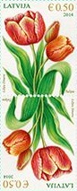 Latvia 2014 Flowers Tulip Tete-beche MNH