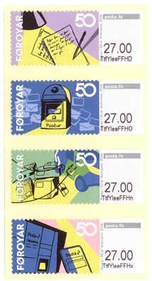 Faroe Islands Denmark 2026 50 Years of Faroese Postal Service Set of 4 stamps in strip MNH