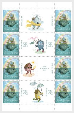 Aland Finland 2025 Magical Island Block of 8 stamps and all labels MNH