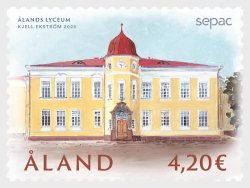 Aland Finland 2025 SEPAC joint issue Architecture Åland Lyceum Stamp MNH
