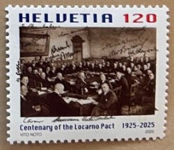 Switzerland Schweiz Suisse 2025 Locarno Treaties 100 ann Stamp MNH