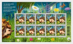 Switzerland 2026 Fauna mammals European Hedgehog Sheetlet MNH