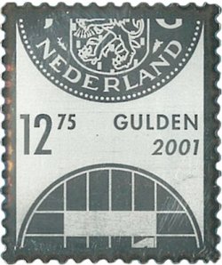 Netherlands Pays-Bas Niederlande 2001 End of the Guilder Embossing on silver foil Stamp MNH