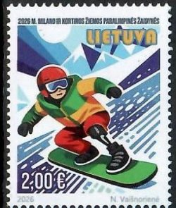 Lithuania 2026 Paralympic games Milan Cortina Olympics Stamp MNH