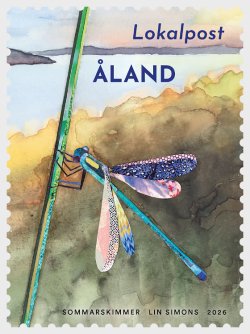 Aland Finland 2026 Summer Shimmer Dragonfly Stamp MNH