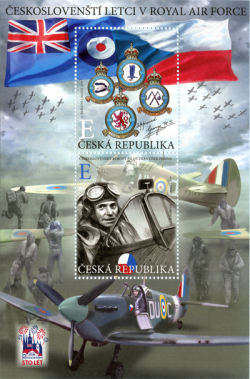 Czech Tschechien Tchèque 2019 WWII Czechoslovak fighters in RAF Aviation Set of 2 stamps in block MNH