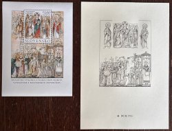 Slovakia 2013 St. Cyril and Methodius 1150 ann Joint Issue with Czech Vatican and Bulgaria Block and limited black print proof MNH