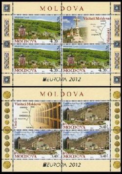 Moldova 2012 Europa CEPT Kurki monastery and the village of Small Mici set of 2 minisheets in booklet