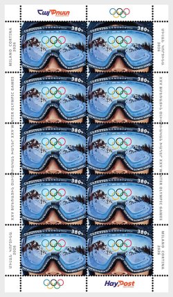 Armenia 2026 Olympic games Milan Cortina Olympics Sheetlet MNH