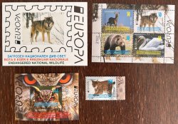 Macedonia North 2021 Europa CEPT Rare endangered fauna Birds mammals Full set of stamp block and booklet MNH