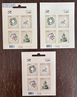 Estonia 2024 Christmas Full set of 3 block's Regular RARE IMPERFORATED limited edition and proof perforated MNH