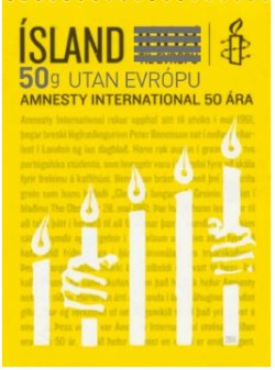Iceland Island Istande 2026 Definitives Postage to Europe Overprint on Amnesty International Stamp MNH