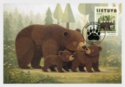 Lithuania 2026 Lithuanian Red Book Brown bear Maxicard