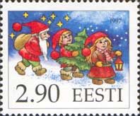 Estonia 1997 Christmas Gnomes Stamp MNH