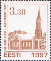 Estonia 1997 Christmas Halliste church Stamp MNH