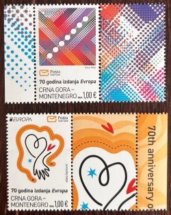 Montenegro 2026 Europa CEPT Joint issue Set of 2 stamps with labels MNH