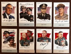 Tajikistan 2020 WWII 75 ann Military leaders Interesting set of 8 official post labels MNH