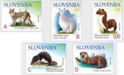 Slovenia 2018 Definitives Fauna Mammals Set of 5 stamps MNH