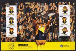 New Zealand 2024 Olympic Games Paris Olympics official mascot Goldie Set of 6 stamps in block MNH