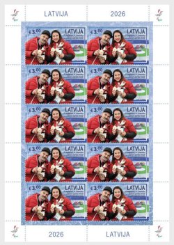 Latvia 2026 Paralympic Winter Games Milan–Cortina Medalists Sheetlet MNH
