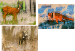 Croatia 2015 Fauna Forest mammals Set of 3 Maxicards