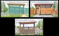 Moldova 2026 Traditional Craftsmanship Wood Carving Gates Set of 3 stamps MNH