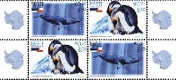 Estonia 2006 Antarctic fauna Penguin Whale joint with Chile block of 2 strips 2x2 MNH