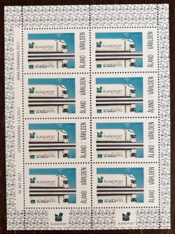 Aland islands Åland Finland 2017 Post truck Scania G450 LB6X2 Euro 6 Sheetlet MNH