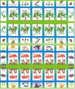Latvia 2009 Forests nature Berries and mushrooms Set of 2 sheetlets MNH