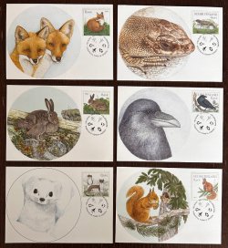 Finland Finnland Finlande 2004 Fauna of a finnish forest set of 6 maxicards