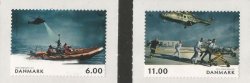 Denmark 2012 Life by the sea Rescue Helicopters Ships Scandinavian joint issue Set of 2 self-advesive stamps MNH